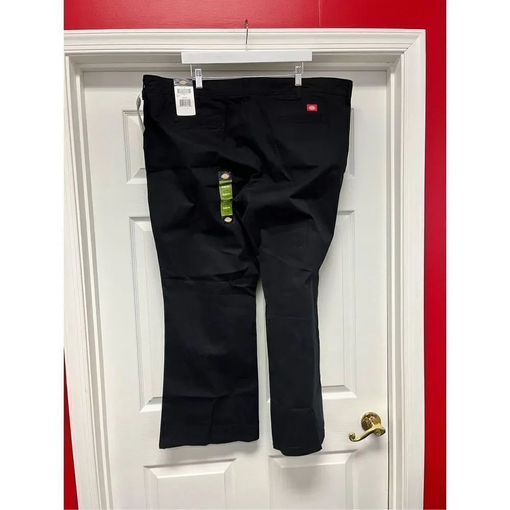 Dickie’s for Women Black Flex Twill Slim Fit Boot Cut Pants sz 24R NWT